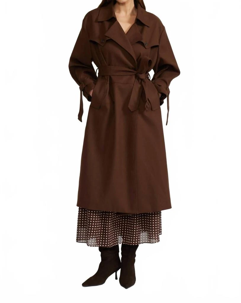 Lucy Paris Allen Trench Coat In Brown