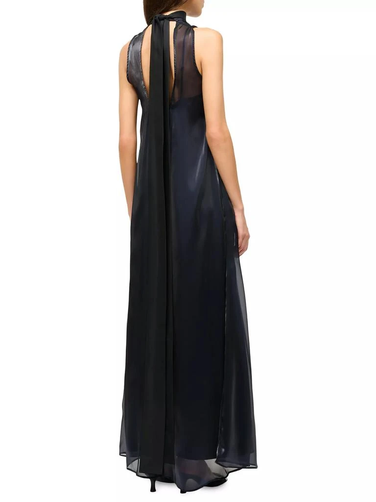Staud Albee Turtleneck Chiffon Maxi Dress 4