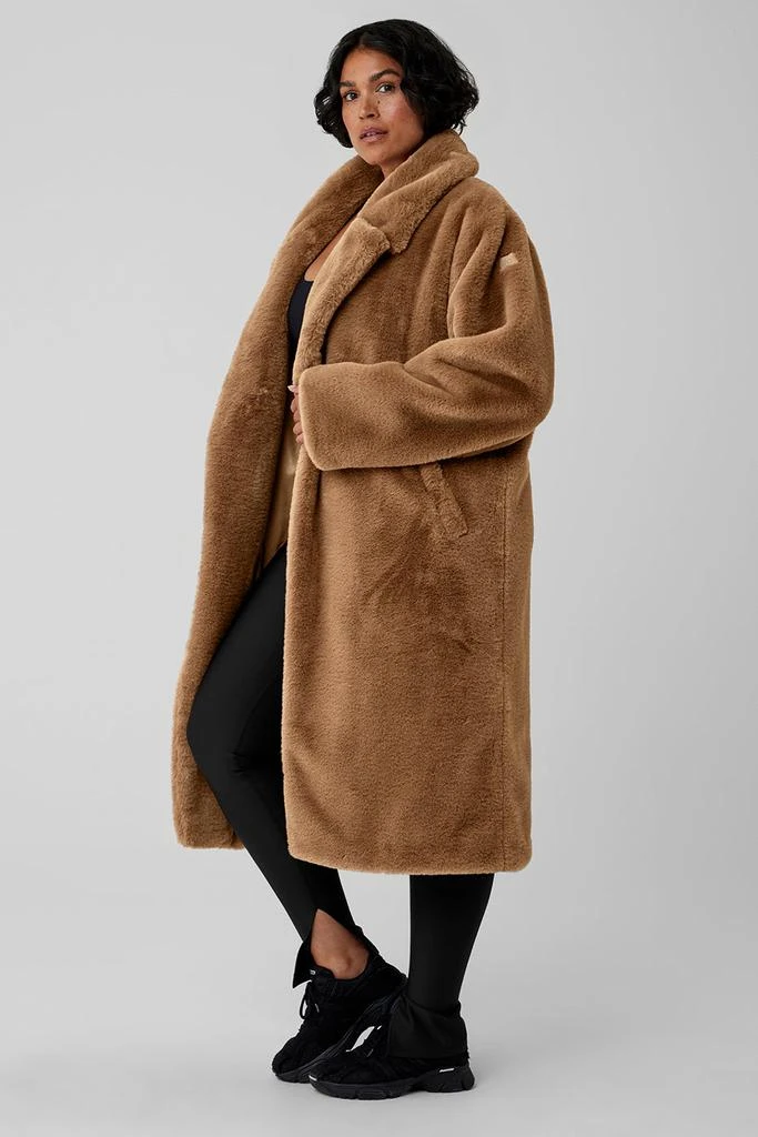 Alo Oversized Faux Fur Trench - Toasted Almond 6
