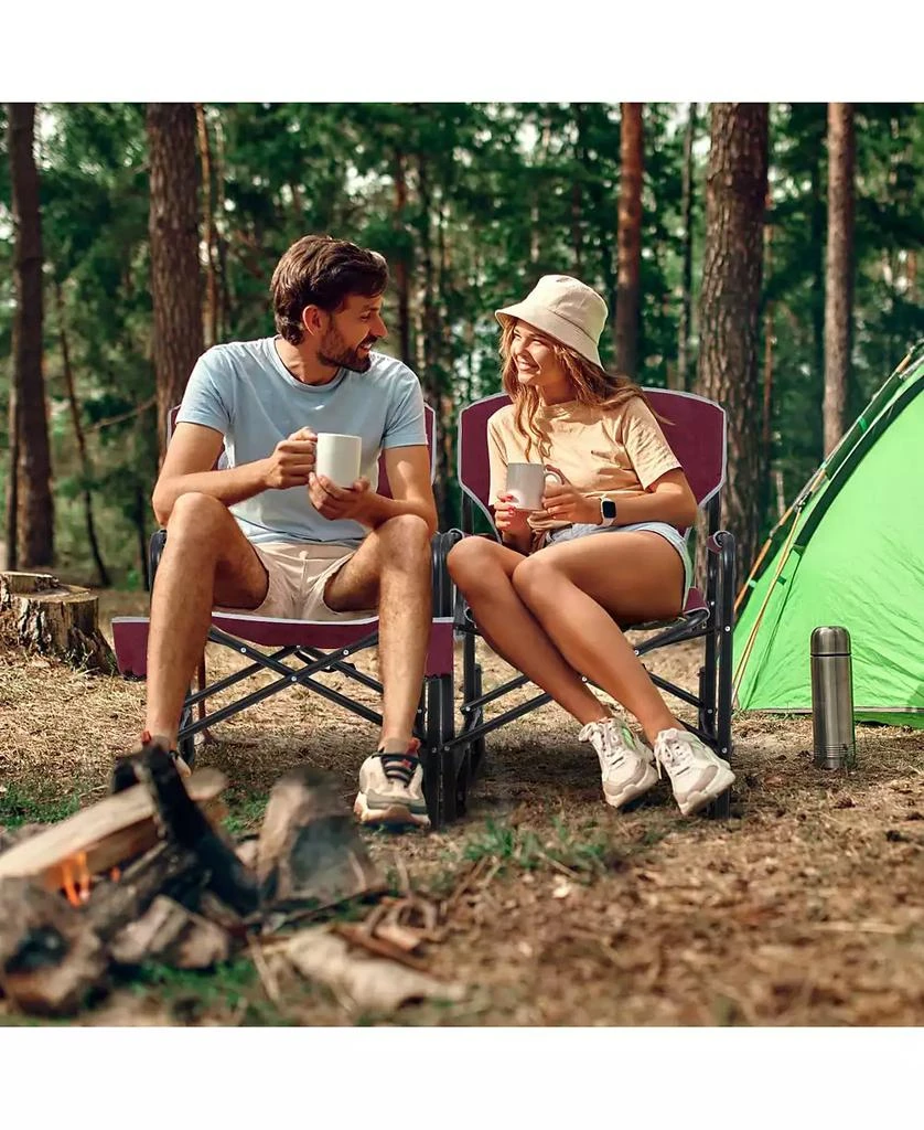 KUYOTQ Outdoor Rocker Camping Chair with Dual Springs and Padded Back 9