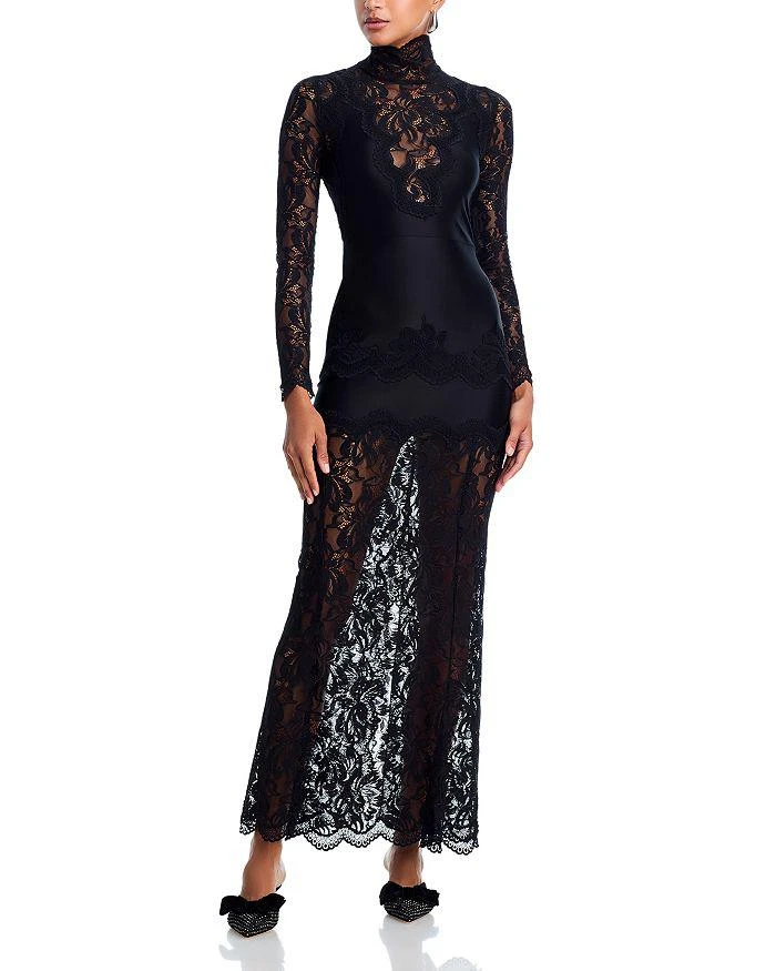 knee length dresses for ladies Mock-Neck Maxi Dress S