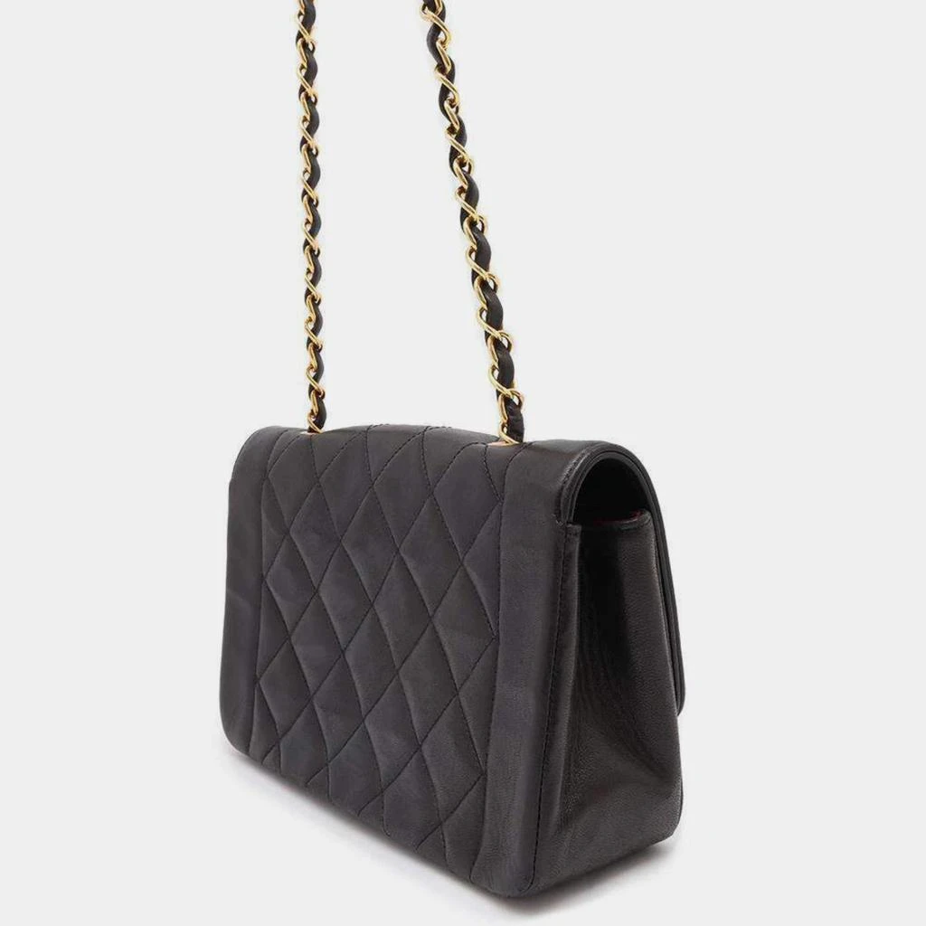 Chanel Chanel Black Lambskin Leather  22  Diana Chain Shoulder Bag 3