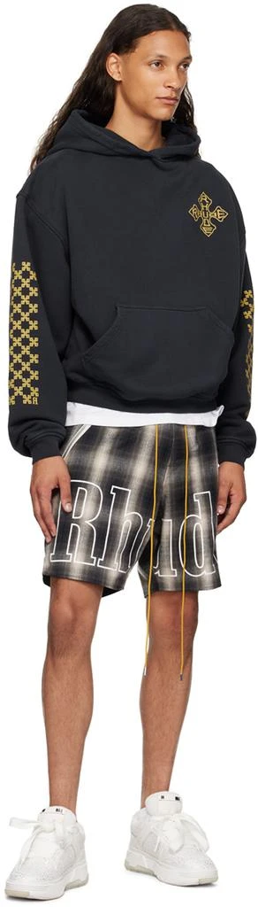 Rhude Gray Plaid Logo Shorts 4