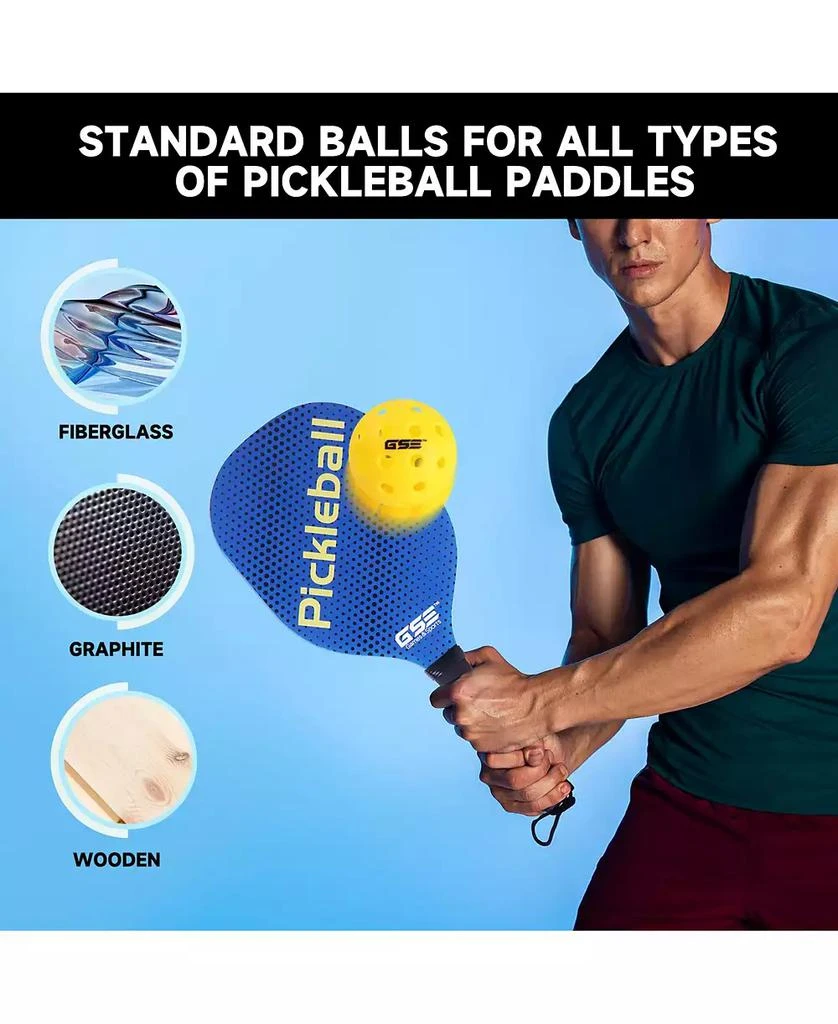 GSE Games 
Sports Expert 12-Pack of Outdoor Pickleball Balls Set, USAPA Standard 40 Holes Pickle Balls (Several Colors Available) 4