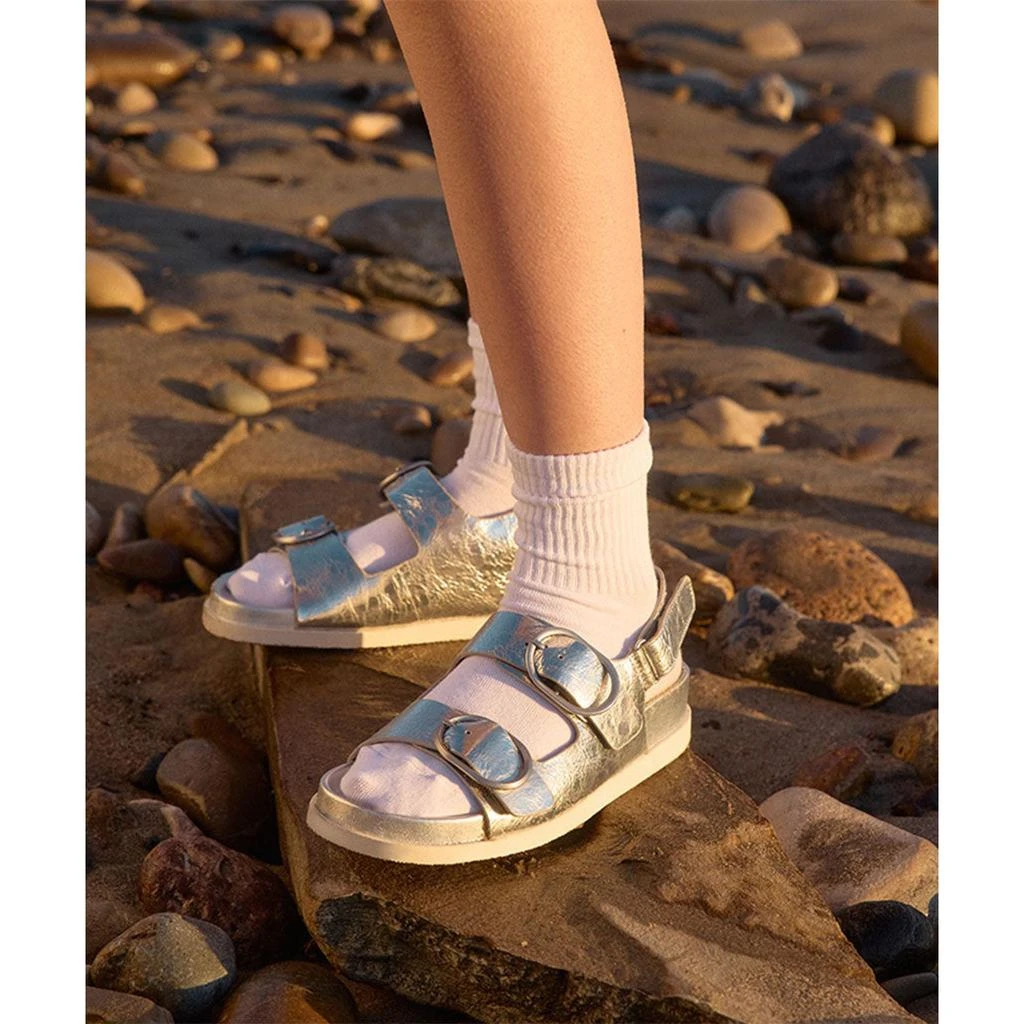 Dolce Vita Starla Sandals Silver Distressed Leather 2