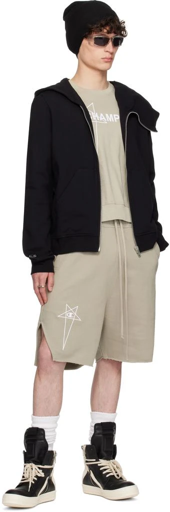 Rick Owens Black & Off-White Hollywood Geobasket Sneakers 5
