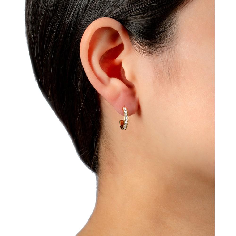 Giani Bernini Crystal Small Hoop Earrings in 18k Gold-Plated Sterling Silver, 0.59", Created for Macy's