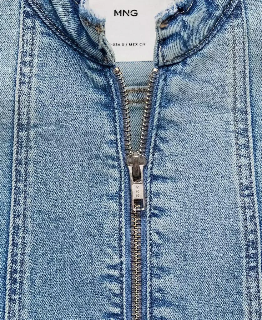 Mango Women's Zipper Denim Jacket 4