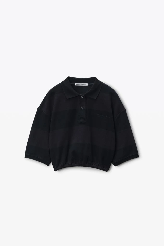 Alexander Wang black striped pique polo 2
