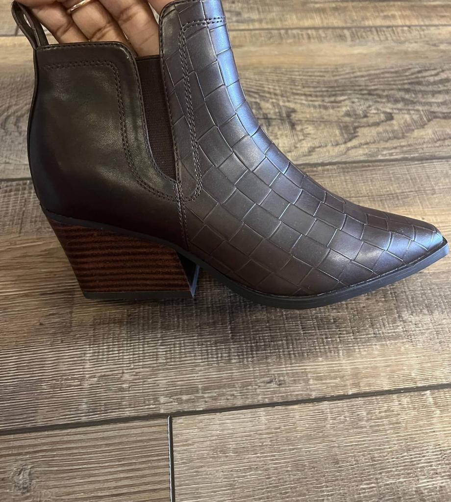 Yellow Box Ankle Bootie In Chocolate Brown