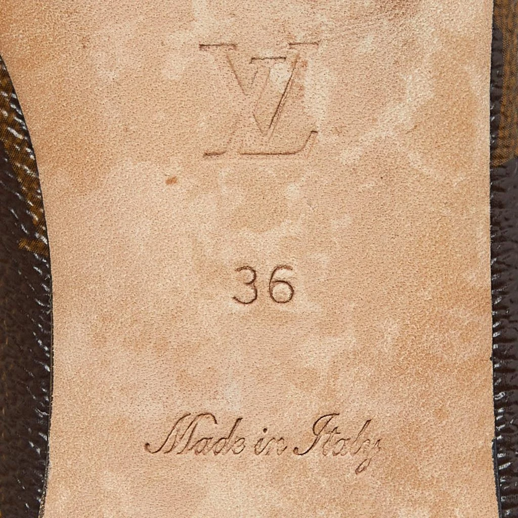 Louis Vuitton Louis Vuitton Brown Leather and Monogram Canvas Joy Ballet Flats Size 36 8