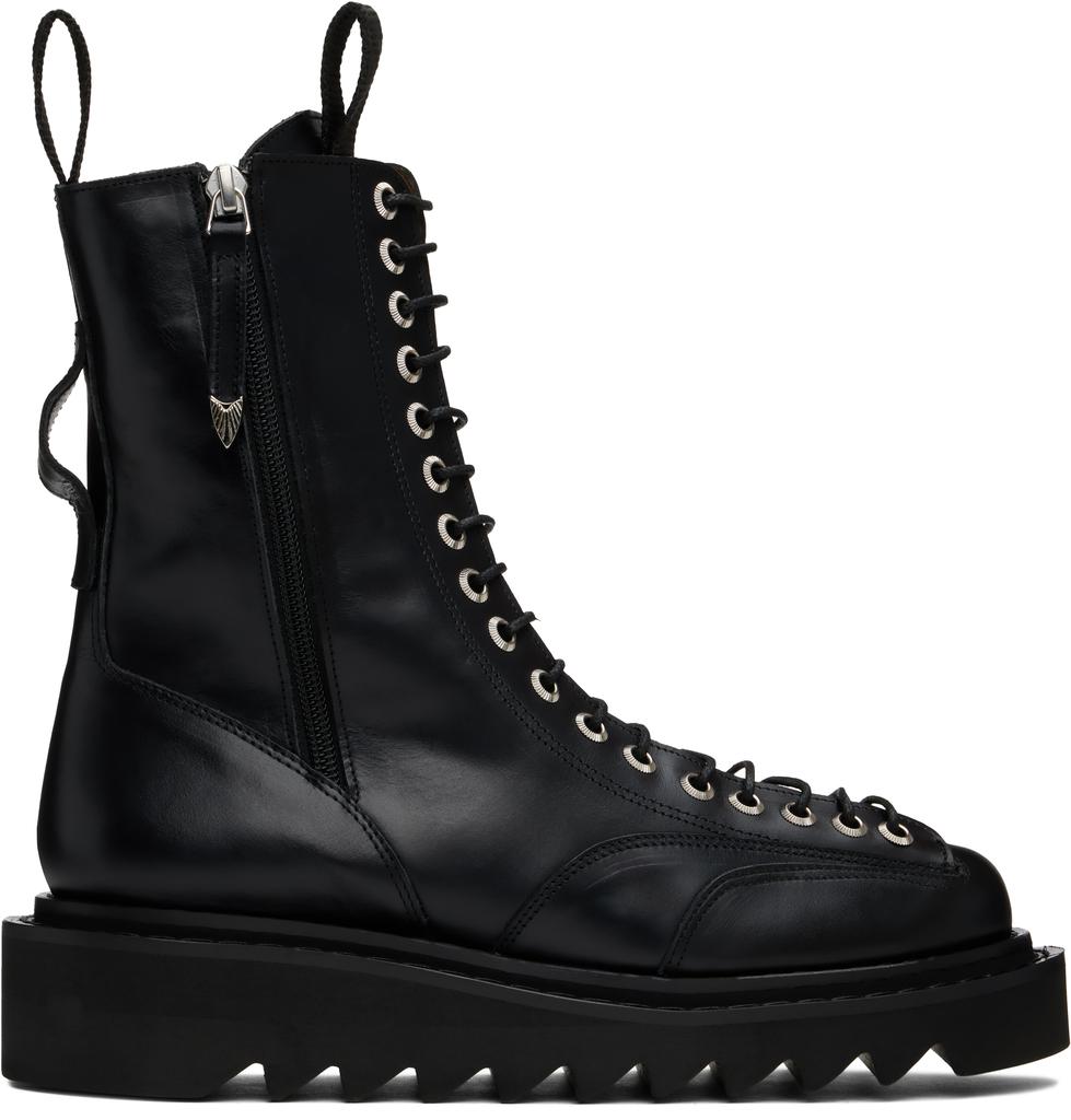 Toga Virilis Black Lace-Up Boots