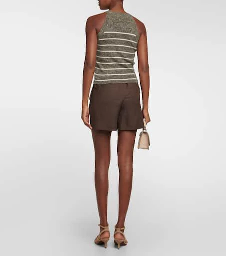 Brunello Cucinelli Striped linen blend tank top 3