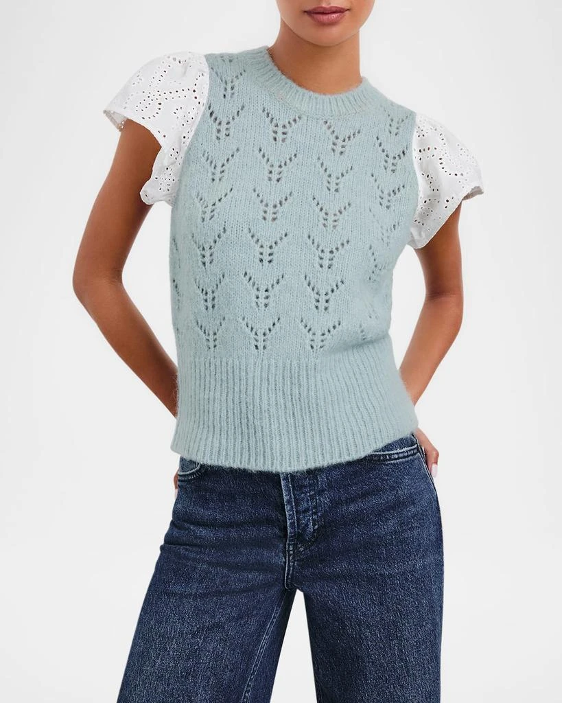 Rails Everly Pointelle Knit Flutter-Sleeve Top 1