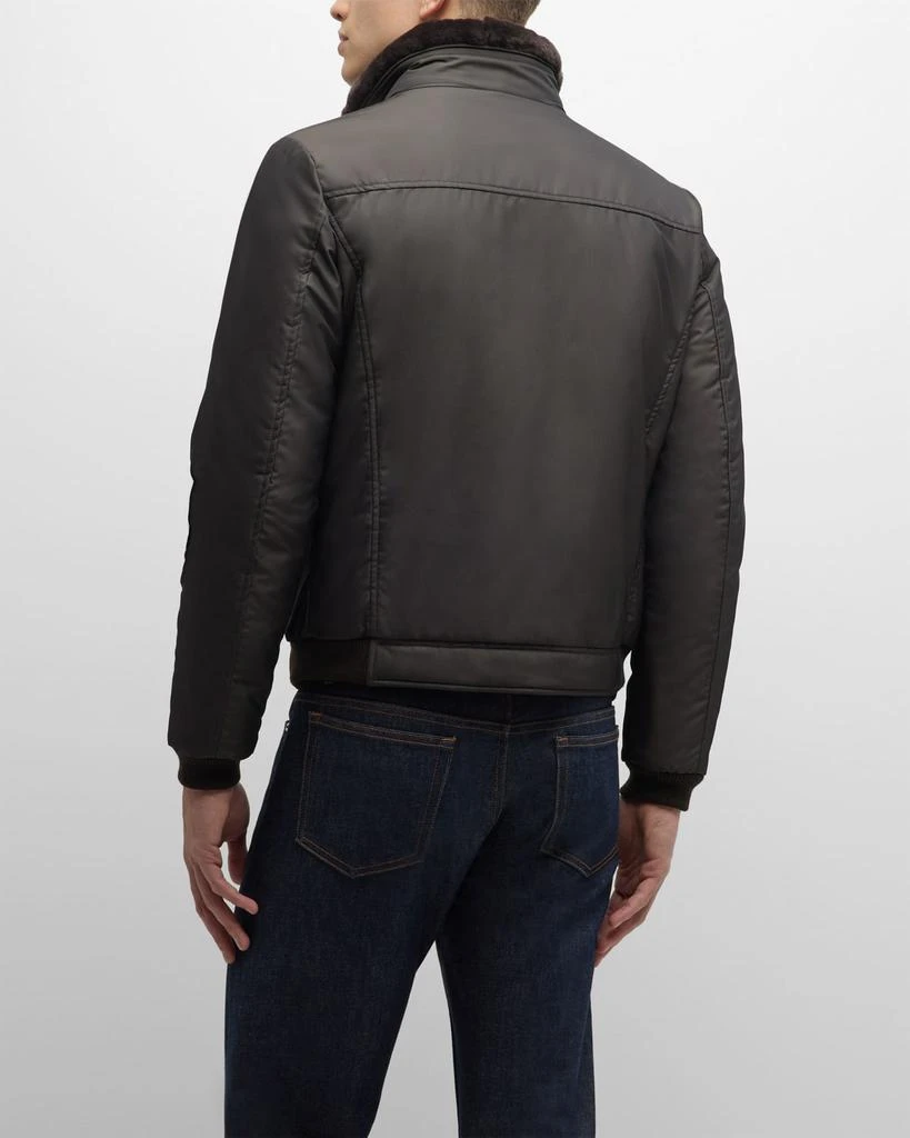 MooRER Men's Bomber Jacket with Shearling Collar 4