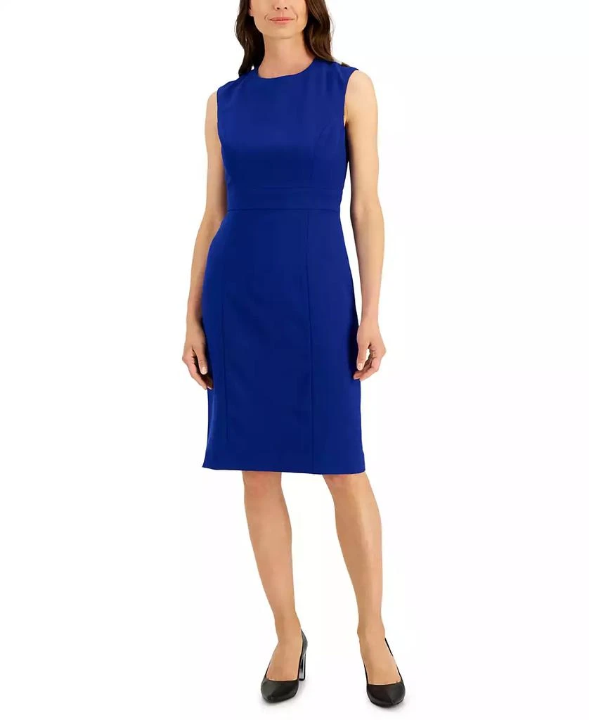 Kasper Women's Sleeveless Seamed Waist Sheath Dress 1