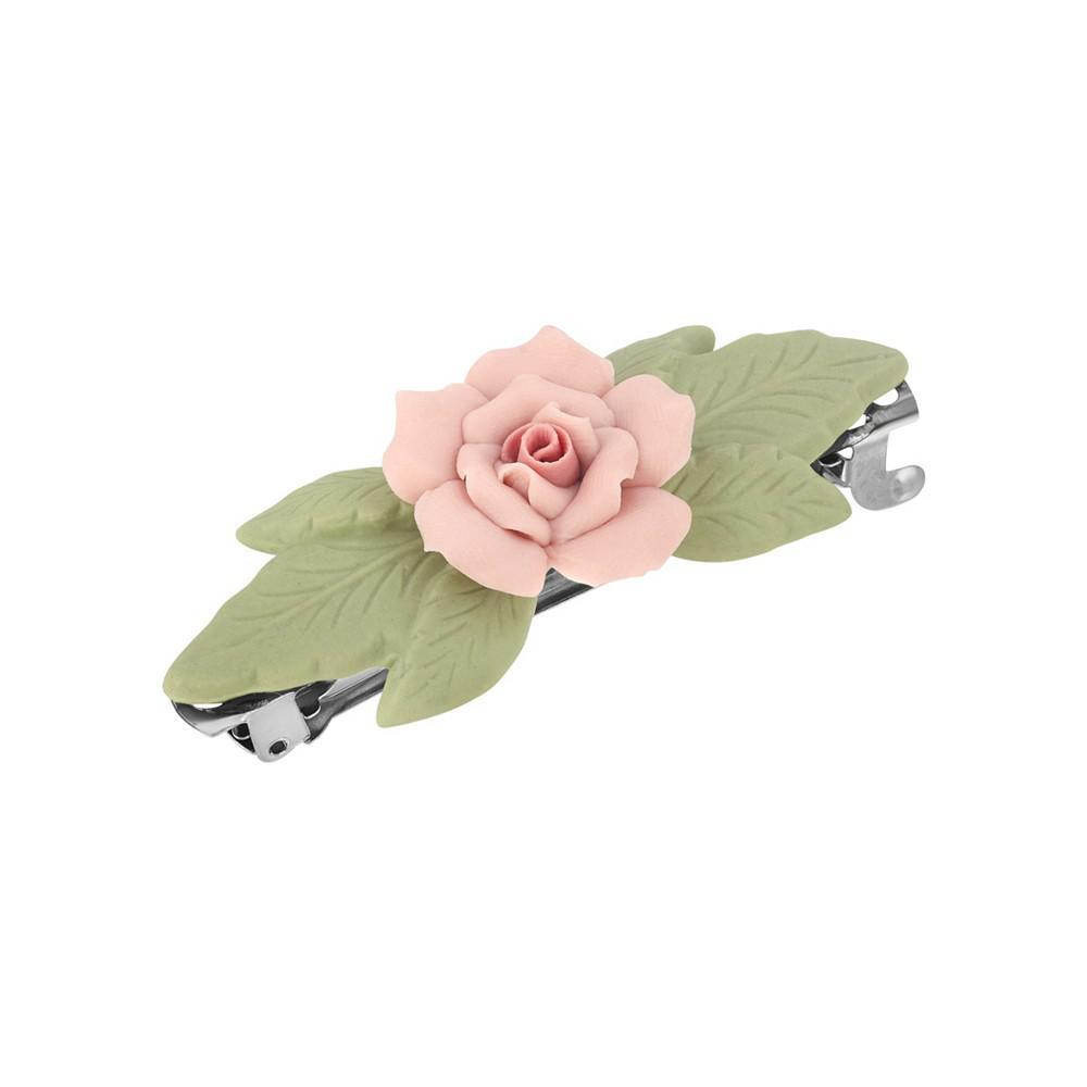 2028 Women's Silver-Tone Genuine Porcelain French Hair Barrette