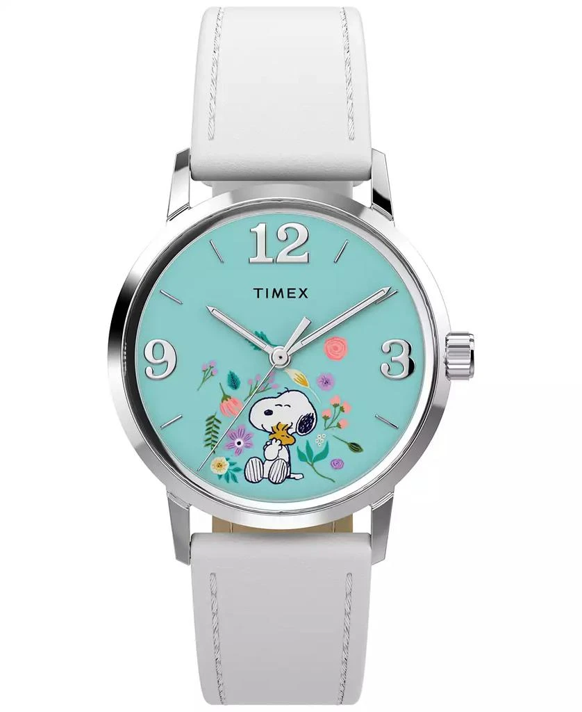 Timex Women's Quartz Analog White Leather Watch 38mm
