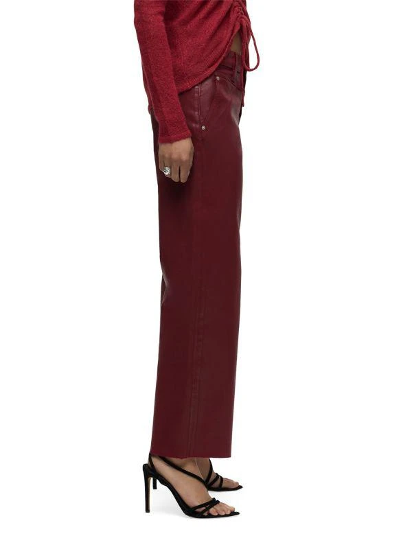 Hudson Rosie Coated High-Rise Stretch Wide-Leg Jeans 4