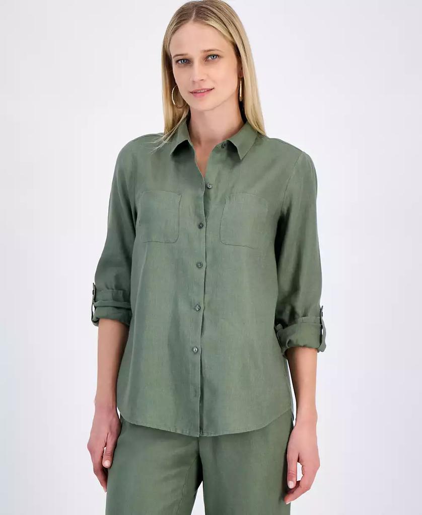 Charter Club Women's 100% Linen Shirt, Created for Macy's