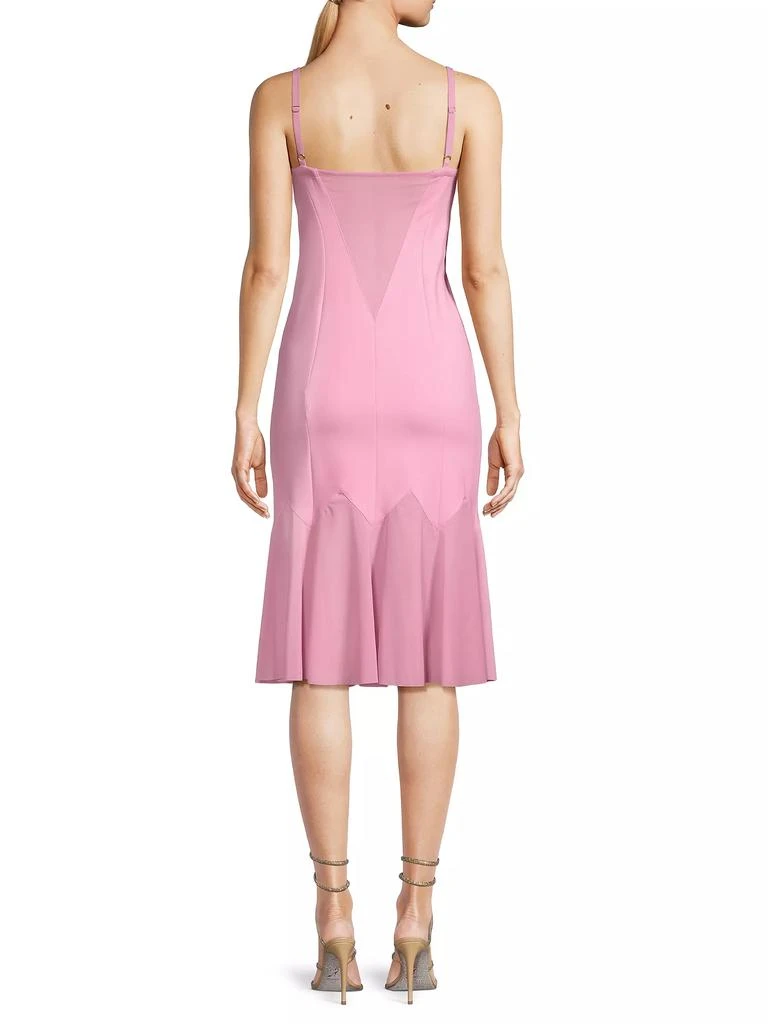 Victor Glemaud Chiffon-Paneled Bustier Midi-Dress 5