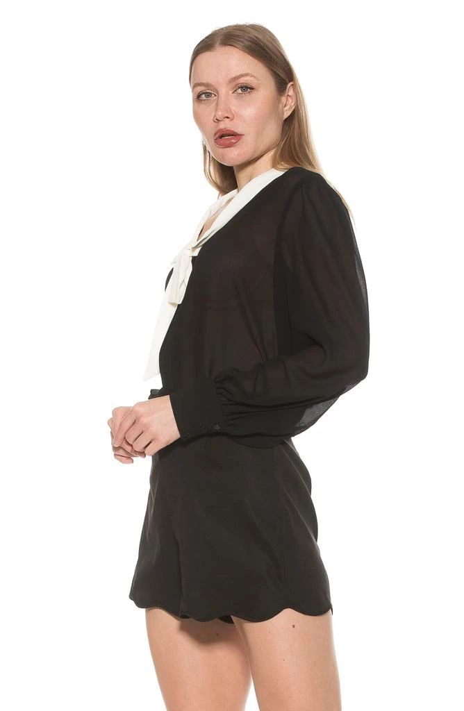 ALEXIA ADMOR Serena Long Sleeve Tie Neck Blouse 6