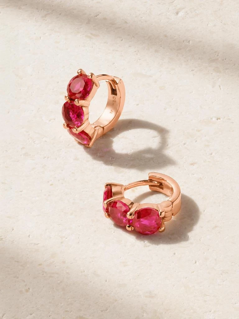 Ileana Makri 18k 玫瑰金红宝石耳环 1