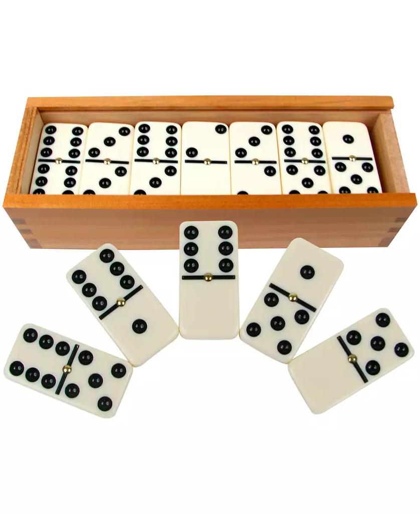 Trademark Global Hey Play Premium Set Of 28 Double Six Dominoes Wood Case