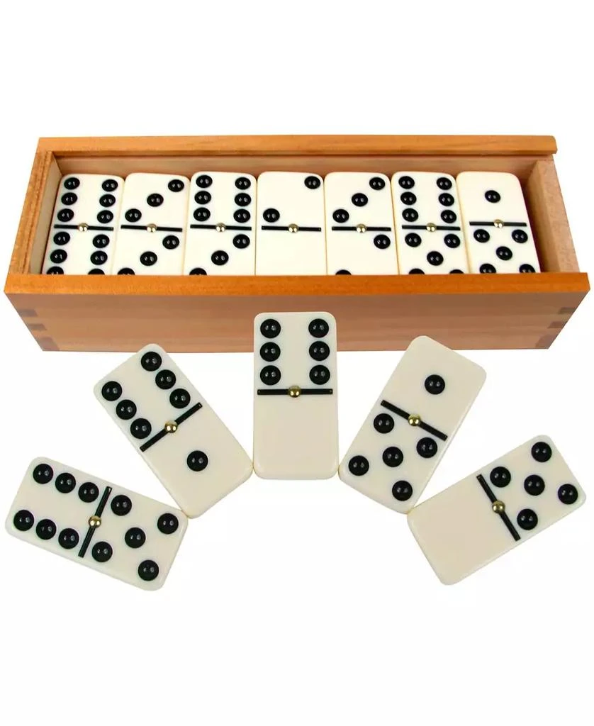 Trademark Global Hey Play Premium Set Of 28 Double Six Dominoes Wood Case 1