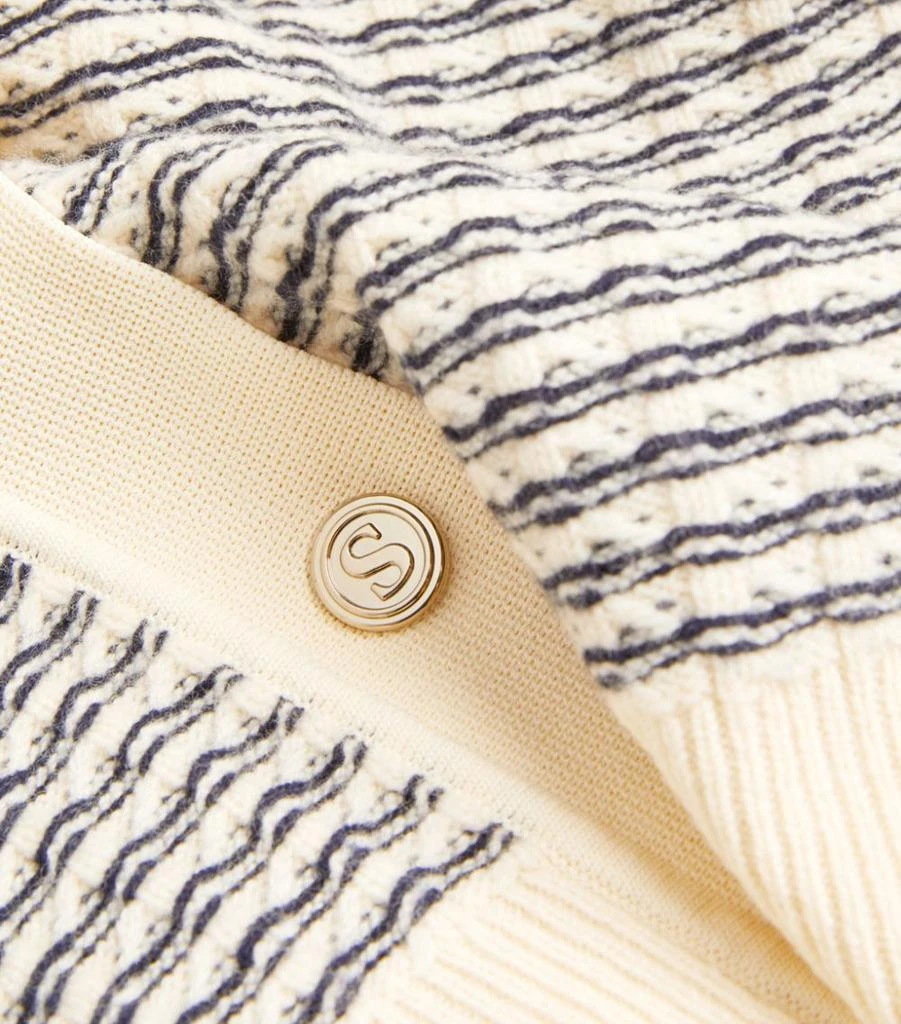Sandro Wool-Rich Striped Cardigan 5