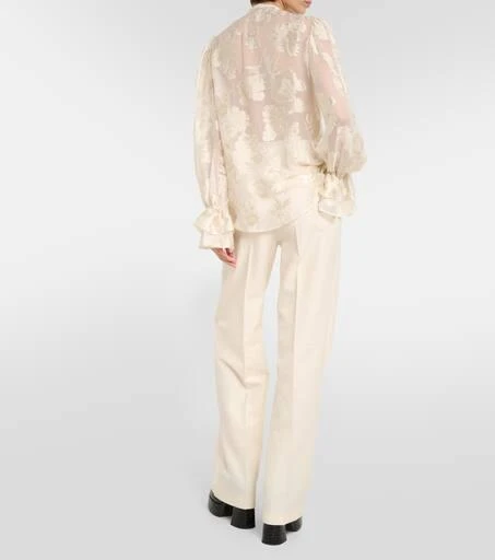 ETRO Ruffled floral silk-crepon blouse 3