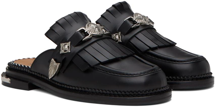 Toga Pulla Black Fringed Loafers 4