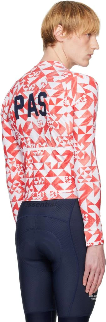 Pas Normal Studios Red & White 'PAS' Mechanism Pro Long Sleeve Jersey T-shirt 3