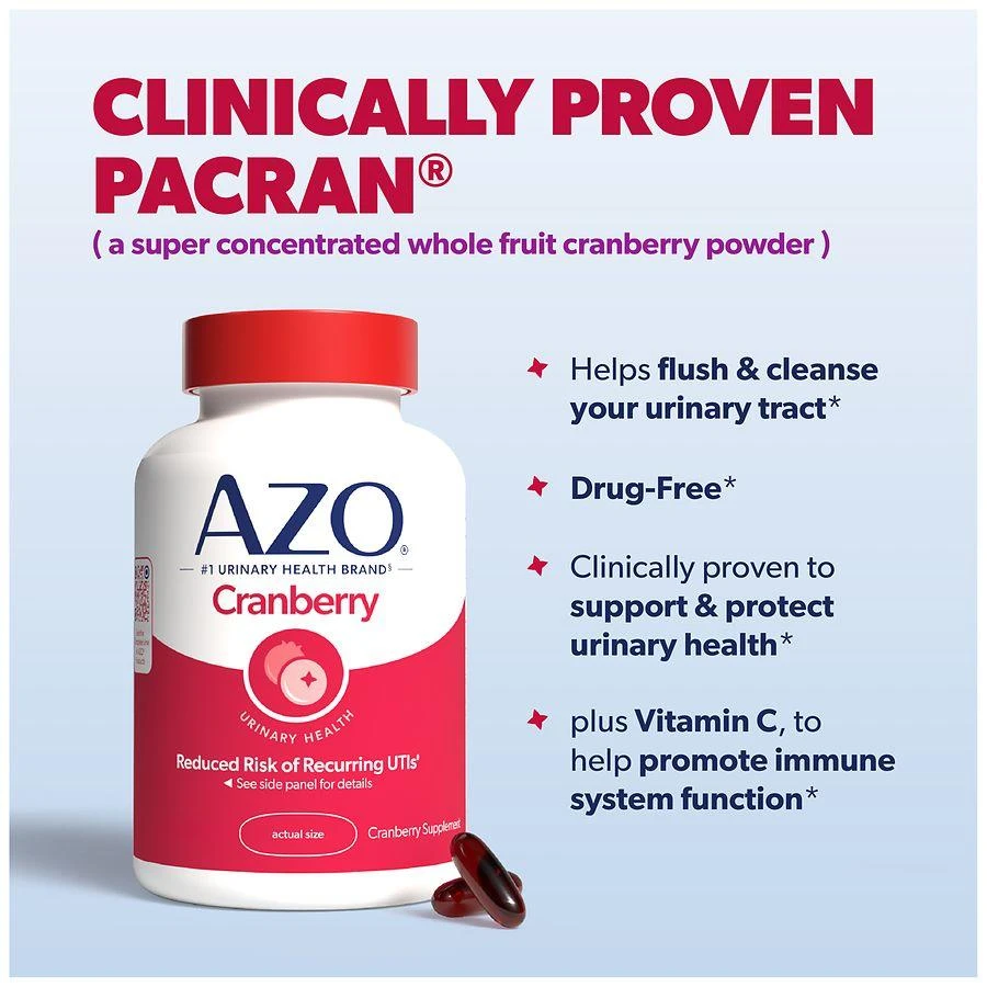 AZO Cranberry Urinary Tract Health, Dietary Supplement Softgels Cranberry 6