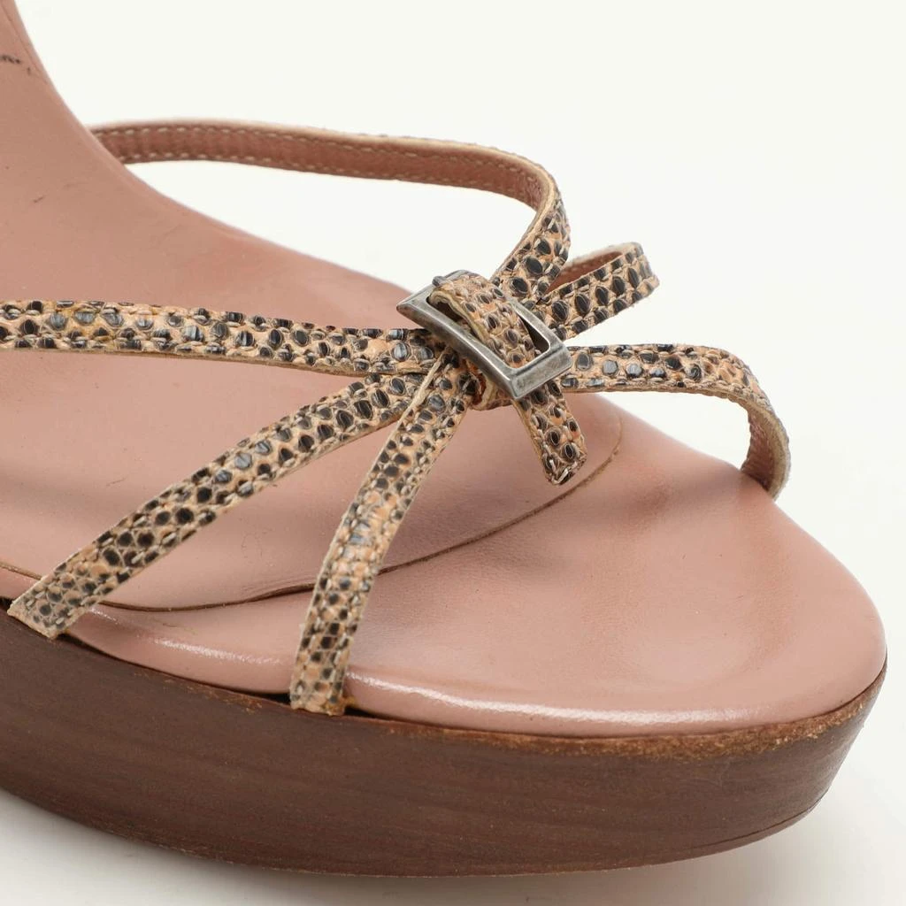 Sergio Rossi Sergio Rossi Multicolor Snakeskin Embossed Leather Ankle Strap Sandals Size 37 7