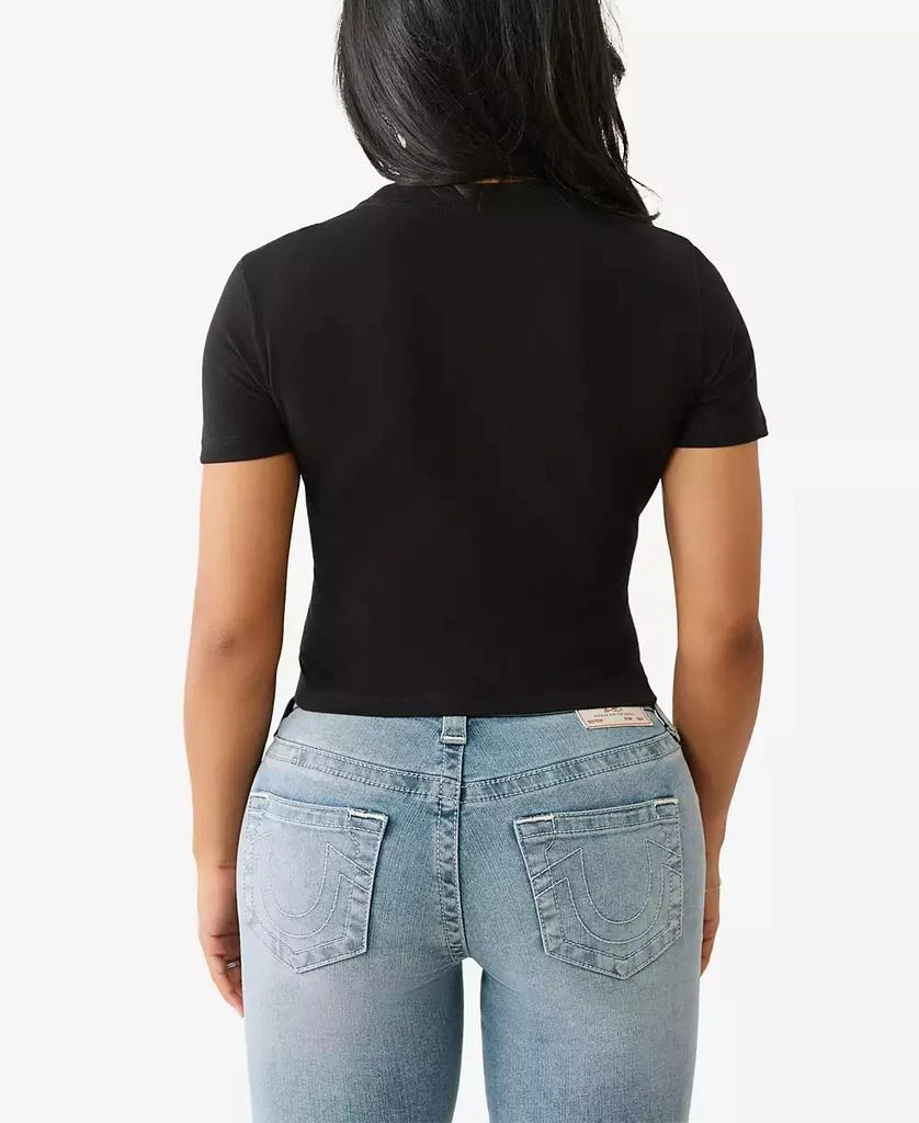 True Religion Women's Crystal Leopard Baby T-Shirt 2