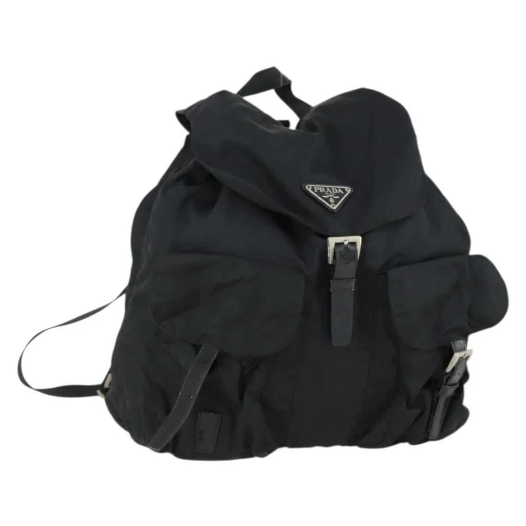 Prada Vela Double Front Pocket Backpack Tessuto With Saffiano Leather Nylon Backpack Bag (Pre-Owned)