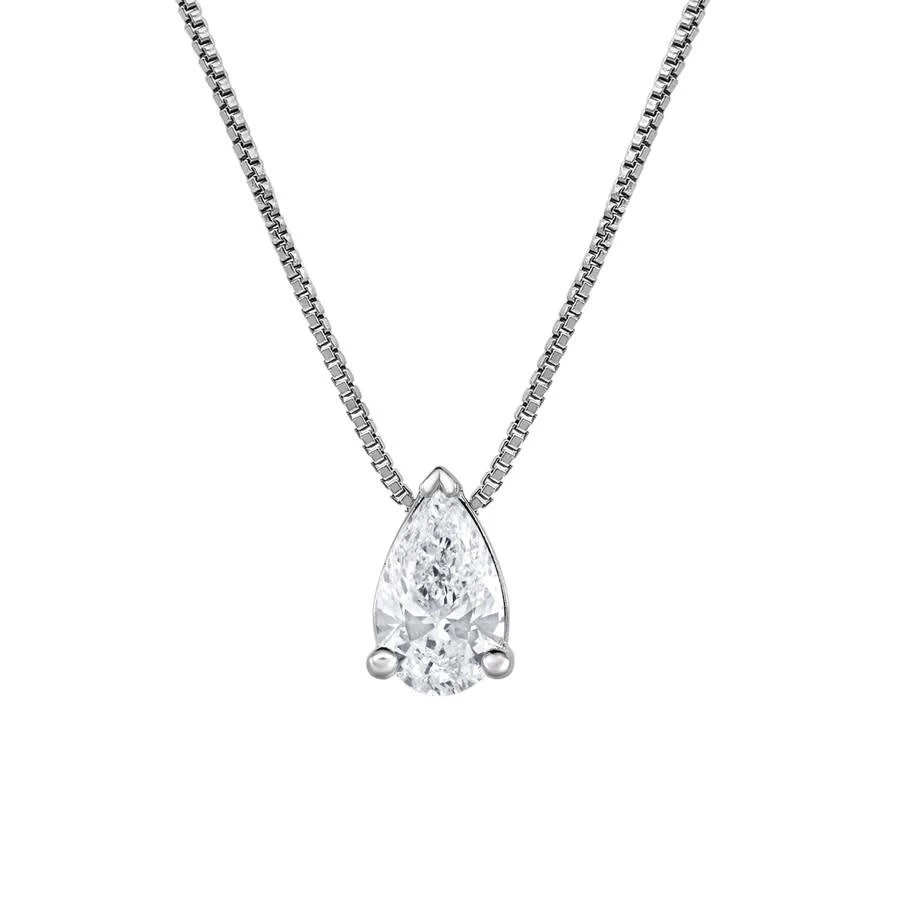 Brilliant Diamond Sterling Silver 0.50 Carat Lab Grown Diamond Pendant Necklace for Women