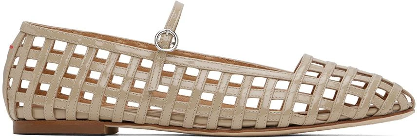 AEYDE Beige Uma Caged Mary-Jane Ballerina Flats 1