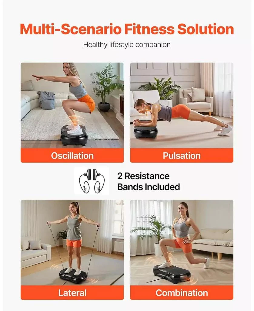 SUGIFT Vibration Plate Exercise Machine Whole Body Trainer with Resistance Bands 8