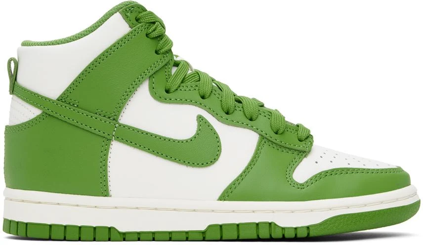 NIKE Green & White Dunk High Sneakers 1