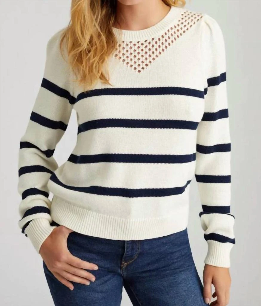 525 America Lucy Stripe Sweater In Chalk Multi 1