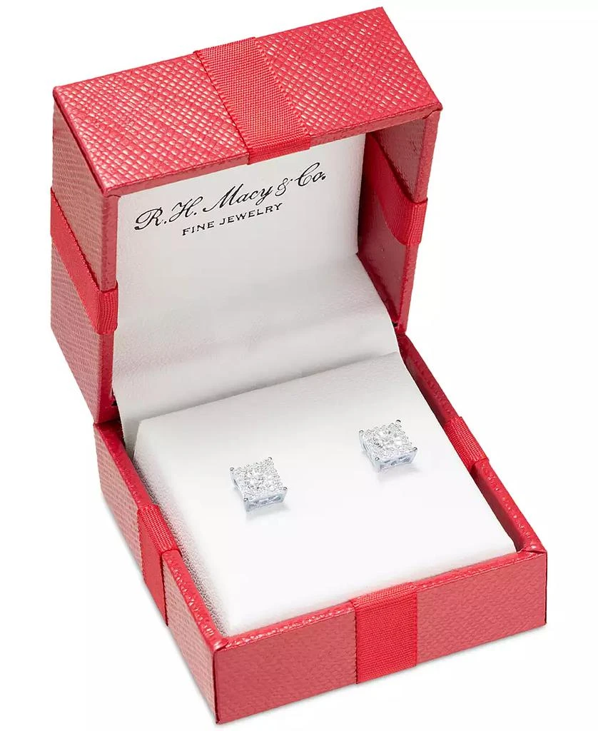 Macy's Diamond Cluster Stud Earrings (1/3 ct. t.w.) in 14k White Gold, Yellow Gold and Rose Gold 4