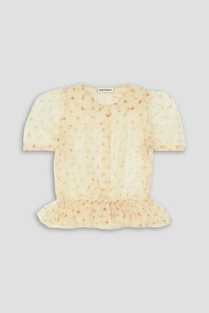 Molly Goddard Sebastian ruffled polka-dot tulle blouse 1