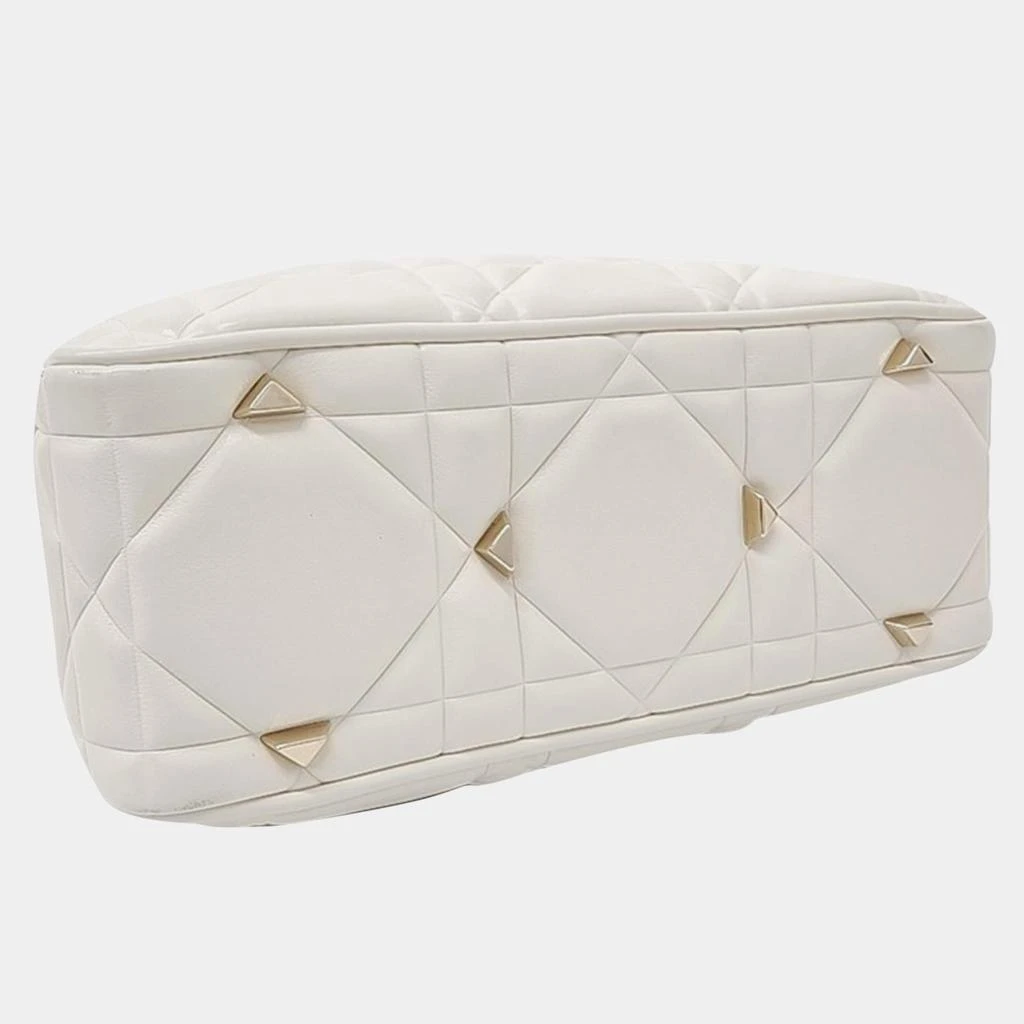 Dior Christian Dior White Leather Lady Dior 95.22 Bag 5