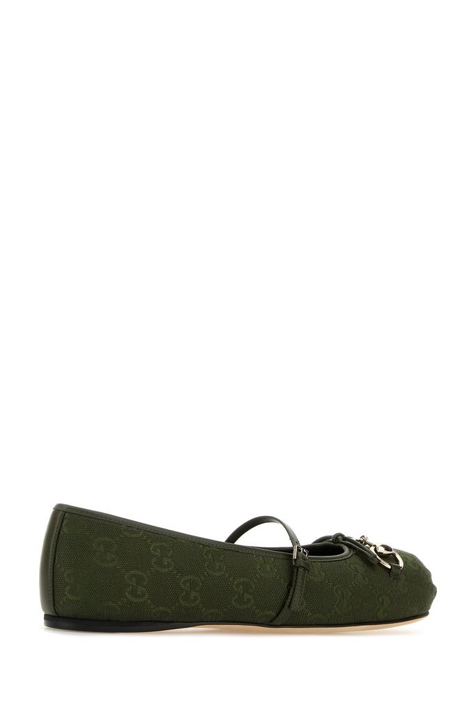 スニーカー GUCCI Dark Green Gg Fabric Ballerinas Gucci Dark green GG fabric ballerinas - BeyondStyle