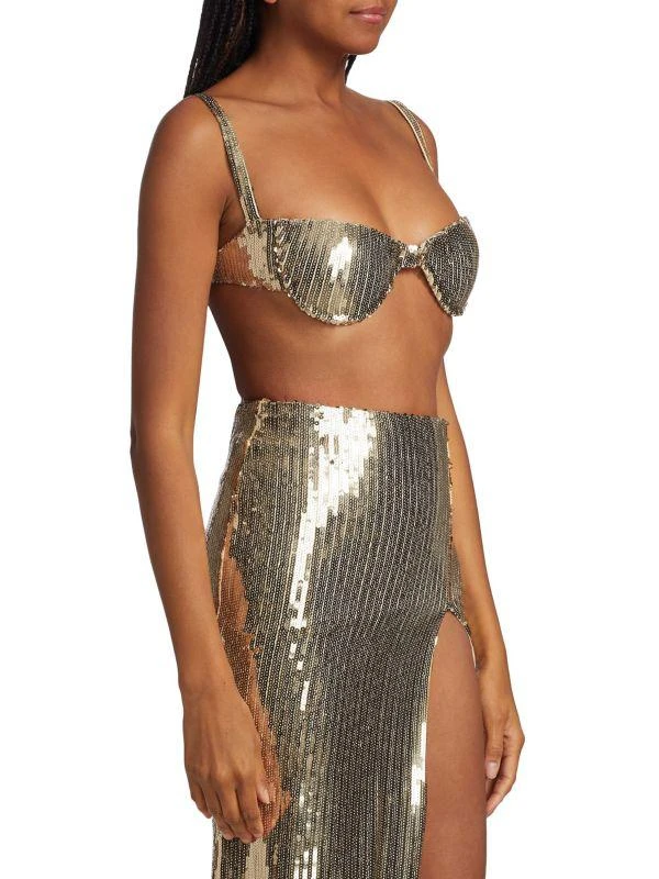 LaQuan Smith Sequined Underwire Bra Top 3