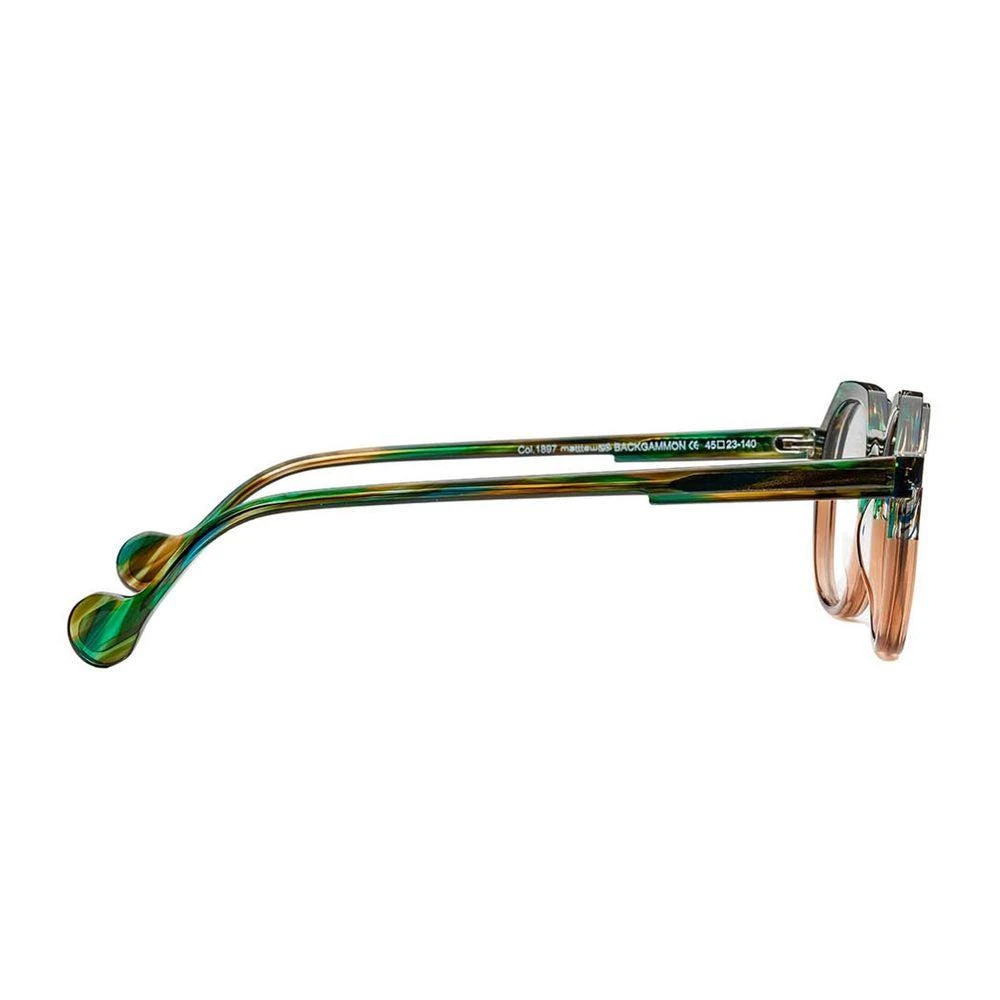 MATTTEW Green and Brown Patterned Acetate Backgammon Eyewear 2