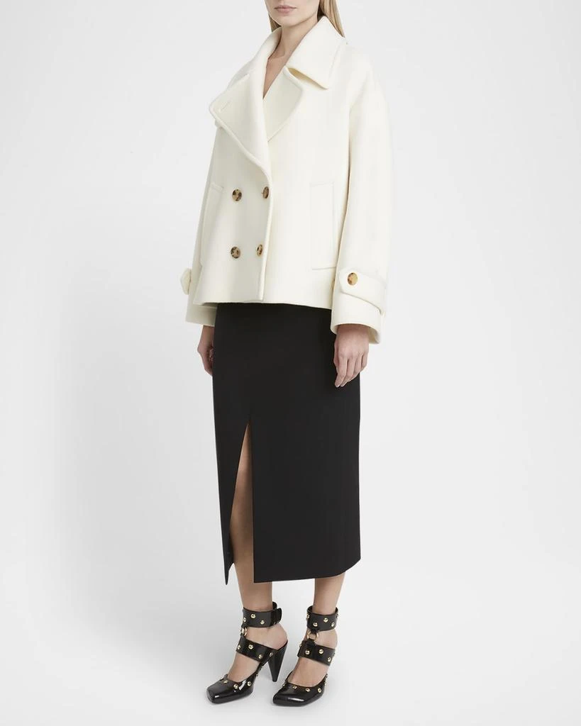 Chloé Double-Breasted Soft Wool Pea Coat 3