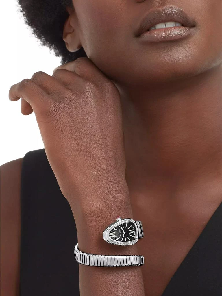 BVLGARI Serpenti Tubogas Stainless Steel & 0.29 TCW Diamond Wrap Watch/35MM 3